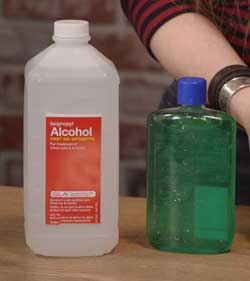 Rubbing alcohol and water